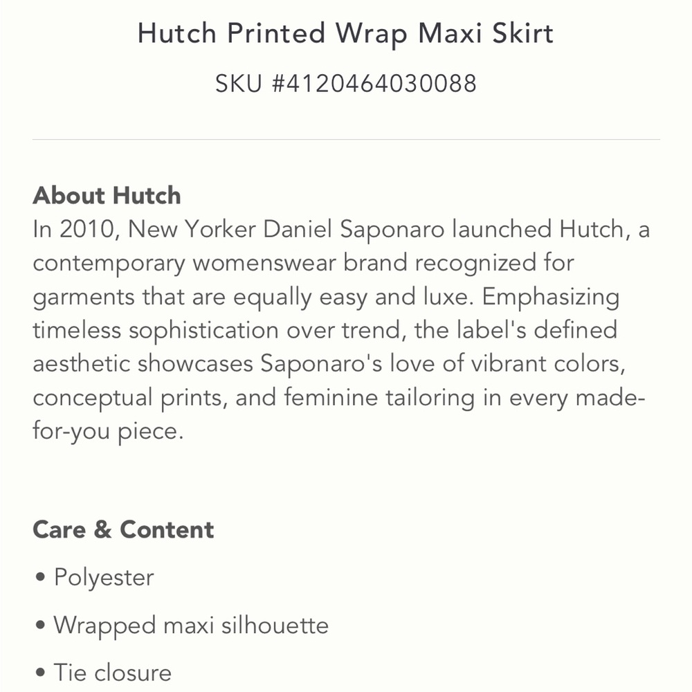Anthropologie Hutch Printed Wrap Maxi Skirt NWT - Picture 5 of 6